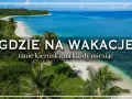 Rajska plaża z palmami i turkusową wodą. Idealne miejsce na odkrywanie popularnych kierunków na wakacje.