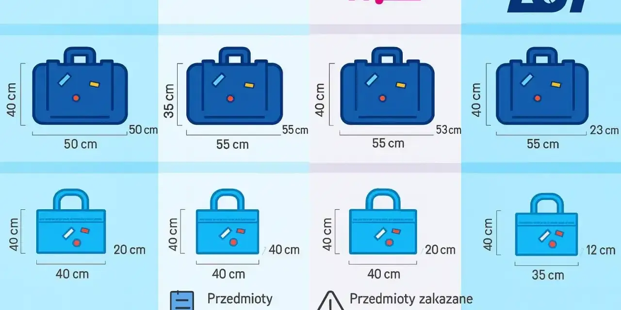 Porównanie wymiarów bagażu podręcznego różnych linii lotniczych: Ryanair, Air France, Wizz Air, LOT. Sprawdź, ile może ważyć bagaż podręczny.