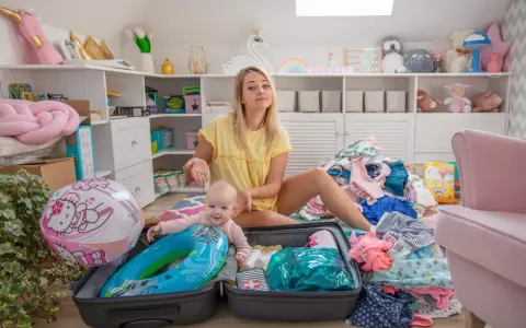 Mama z rocznym dzieckiem pakuje walizkę. Gdzie na wakacje z rocznym dzieckiem? Wszędzie tam, gdzie zabawa!