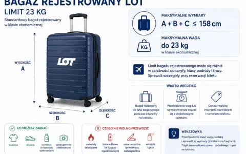 Bagaż rejestrowany LOT: maksymalna waga do 23 kg. Sprawdź wymiary i zawartość przed wylotem, by uniknąć opłat.