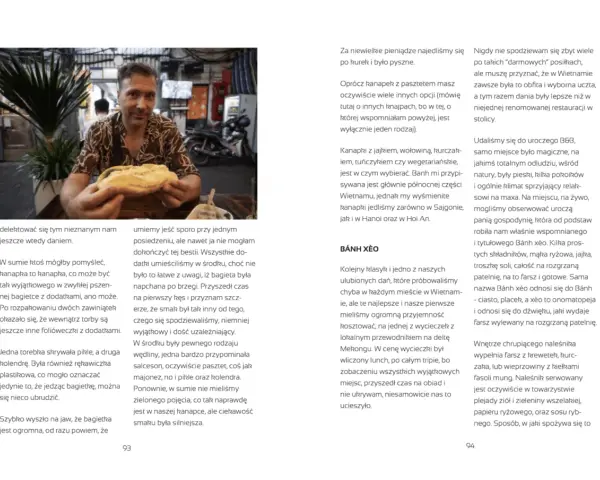 Mężczyzna trzyma w rękach bagietkę, delektując się smakiem podczas podróży po Wietnamie. Wiza do Wietnamu otwiera drzwi do kulinarnych odkryć.